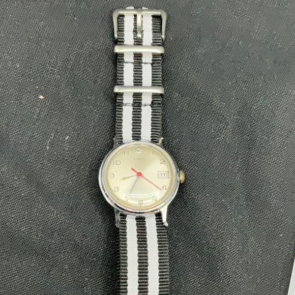 Vintage 1979 Timex Date Just Red Second Hand RUNS